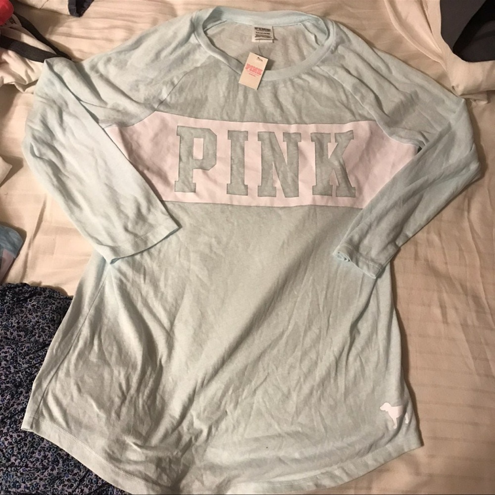 VS PINK LONG SLEEVE FOOTBALL TEE SZ SM 2016 COLLECTION